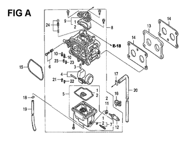 Fig-10 Diagram and Parts List for GXV530 Type JXA3A Honda Engine