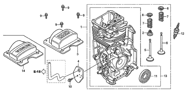 Fig-0 Diagram and Parts List for GC160LA Type QBC Honda Engine