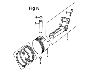 Fig-5 Diagram and Parts List for GXV140 Type N1 Honda Engine