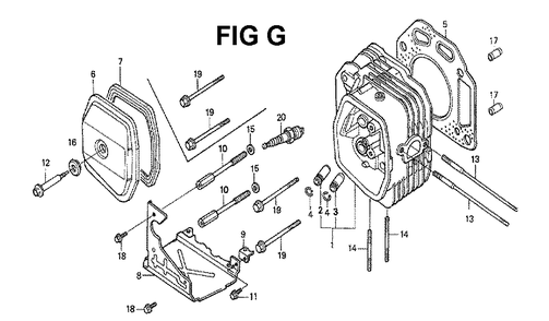 Fig-8 Diagram and Parts List for GXV340 Type DX Honda Engine