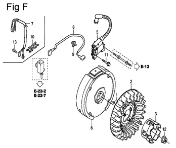 Fig-6 Diagram and Parts List for GC160A Type QHW Honda Engine