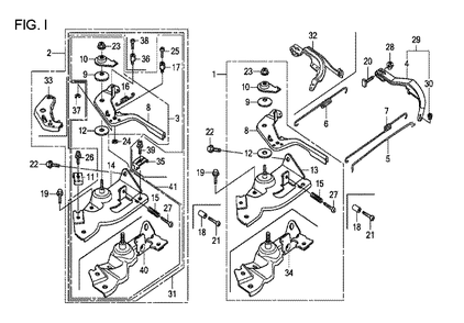 Fig-9 Diagram and Parts List for GX120T1 Type TXBR Honda Engine