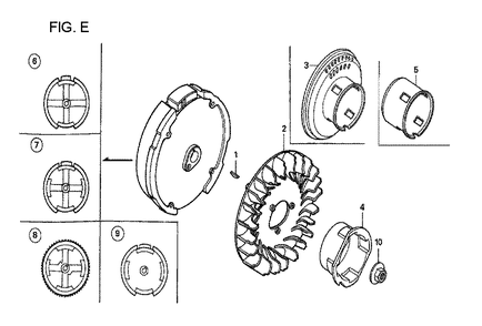 Fig-3 Diagram and Parts List for GX160U1 Type QCL Honda Engine