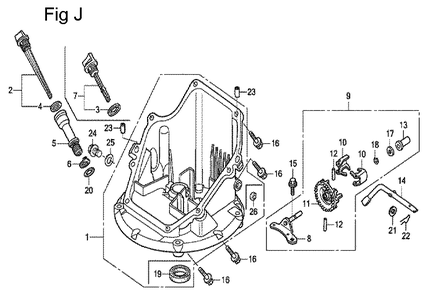 Fig-10 Diagram and Parts List for GCV160 Type N1 Honda Engine