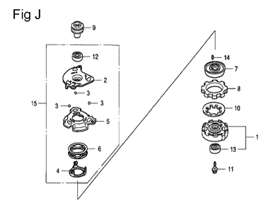 Fig-10 Diagram and Parts List for GCV160A Type BHH Honda Engine