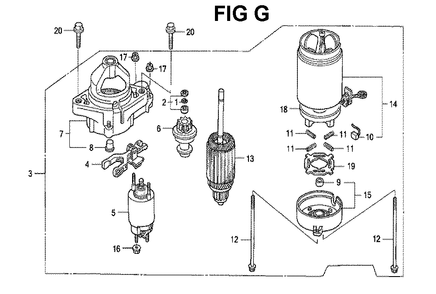 Fig-10 Diagram and Parts List for GXV530 Type DXA1 Honda Engine