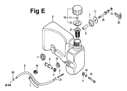 Fig-5 Diagram and Parts List for GXV160 Type A1 Honda Engine