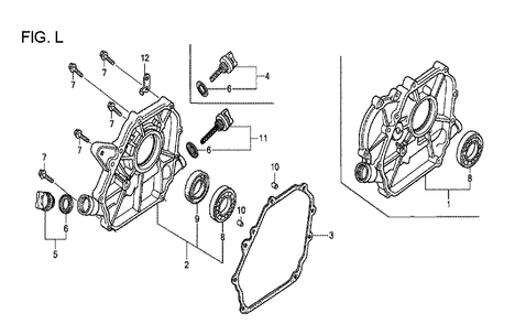 Fig-12 Diagram and Parts List for GX120T1 Type QH26 Honda Engine