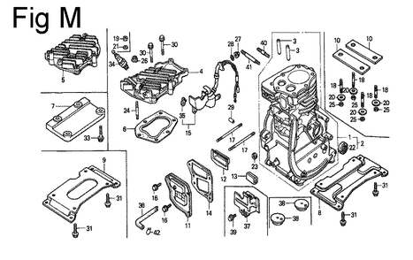 Fig-13 Diagram and Parts List for G100 Type MR Honda Engine