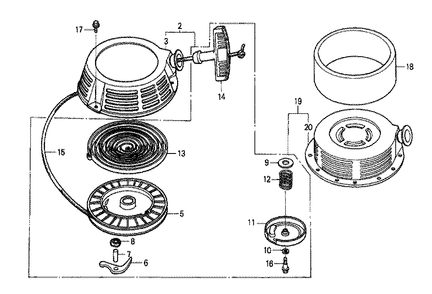 Fig-0 Diagram and Parts List for GXV340K1 Type DAE Honda Engine