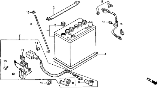 Part Location Diagram of 32410-763-D00 Honda Cable Assembly., Starter