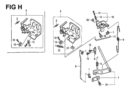 Fig-4 Diagram and Parts List for GXV530 Type PXA1 Honda Engine