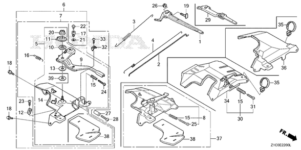 Control (1) Diagram and Parts List for GX390UT2 (Type  SCC/B)(GCBCT-1000001 - 3485996) Honda Engine