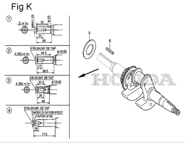 Fig-11 Diagram and Parts List for GS190A Type MBA2 Honda Engine