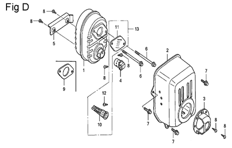 Fig-4 Diagram and Parts List for GC160 Type QHU Honda Engine