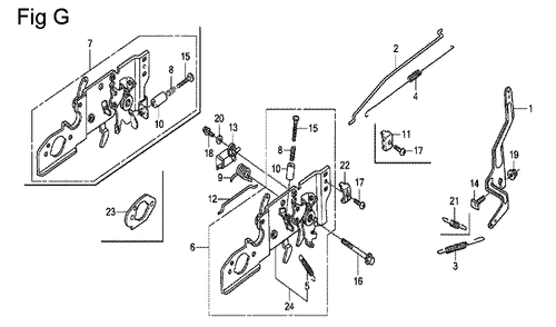 Fig-7 Diagram and Parts List for GCV135 Type A1A Honda Engine