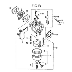Fig-12 Diagram and Parts List for GXV140 Type MAJ Honda Engine