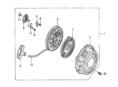 Fig-0 Diagram and Parts List for GX120K1 Type QDBR Honda Engine