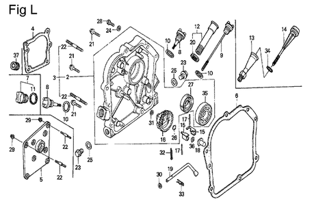 Fig-12 Diagram and Parts List for G100K2 Type SJ2 Honda Engine