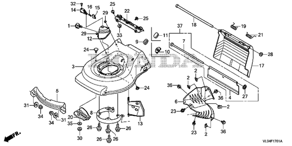 Part Location Diagram of 76262-VL0-S00 Honda Shutter