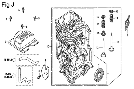 Fig-10 Diagram and Parts List for GC160A Type QHR Honda Engine