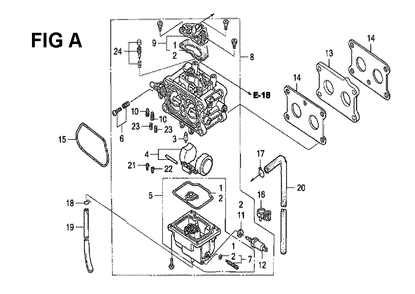 Fig-2 Diagram and Parts List for GXV530 Type QEA3 Honda Engine