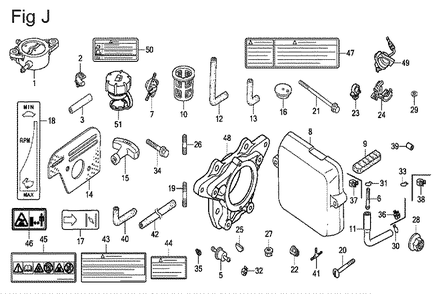 Fig-10 Diagram and Parts List for GX100U Type QE14 Honda Engine