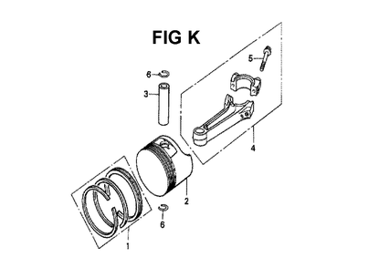 Fig-6 Diagram and Parts List for GXV140 Type N1U Honda Engine