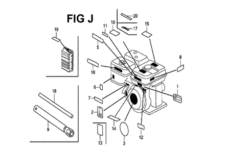 Fig-11 Diagram and Parts List for GX160H1 Type SX3 Honda Engine