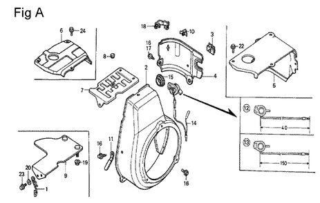 Fig-1 Diagram and Parts List for G100K2 Type SEP4 Honda Engine