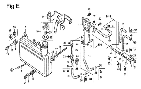 Fig-5 Diagram and Parts List for GC135 Type PHU Honda Engine