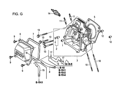 Fig-7 Diagram and Parts List for GX120T1 Type TX2 Honda Engine