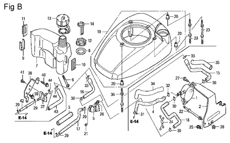 Fig-2 Diagram and Parts List for GCV160LA Type A2R Honda Engine
