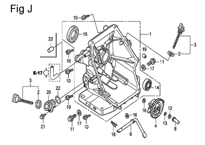 Fig-10 Diagram and Parts List for GC160 Type WME1 Honda Engine