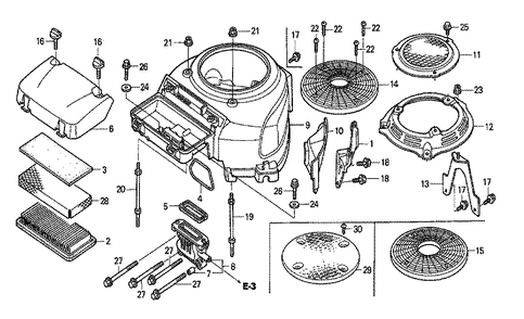 Fig-0 Diagram and Parts List for GXV530 Type QXU4 Honda Engine