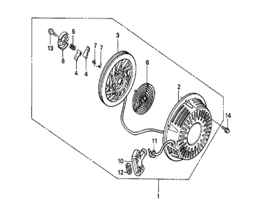 Fig-0 Diagram and Parts List for GX270 Type VM2 Honda Engine