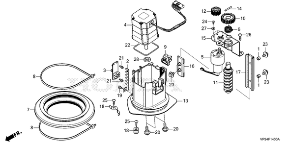 Part Location Diagram of 93913-25410 Honda Screw, Tapping 5X16 Po