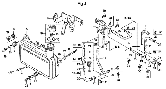 Fig-10 Diagram and Parts List for GC160A Type QHA Honda Engine