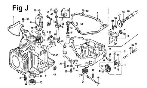 Fig-4 Diagram and Parts List for GXV120 Type P Honda Engine