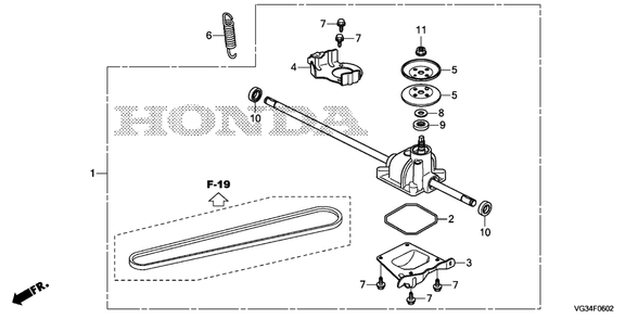 Part Location Diagram of 22451-VL0-S00 Honda Guide, Belt