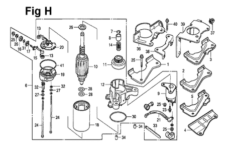 Fig-2 Diagram and Parts List for GXV270 Type DN Honda Engine