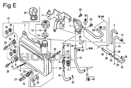 Fig-5 Diagram and Parts List for GS190A Type QBA Honda Engine