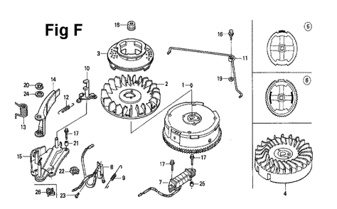 Fig-10 Diagram and Parts List for GXV120 Type N2SS Honda Engine
