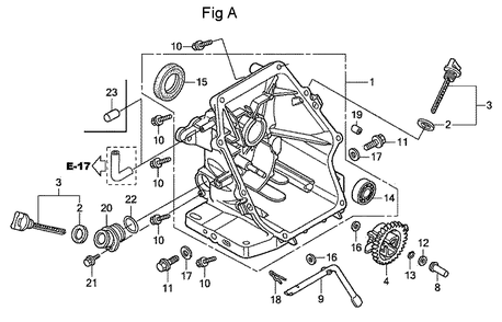 Fig-1 Diagram and Parts List for GC160A Type VXA Honda Engine