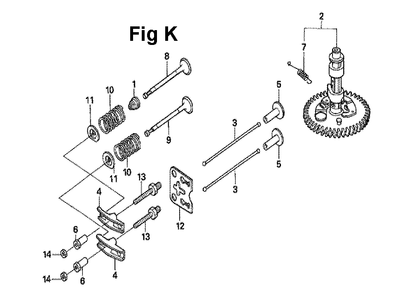 Fig-2 Diagram and Parts List for GXV160UA1 Type N1AH Honda Engine
