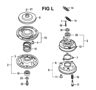 Fig-1 Diagram and Parts List for GXV160H2 Type SFL Honda Engine