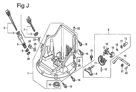 Fig-10 Diagram and Parts List for GCV160A Type N7A1 Honda Engine
