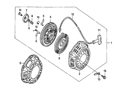 Fig-0 Diagram and Parts List for GX160U1 Type QWA4 Honda Engine