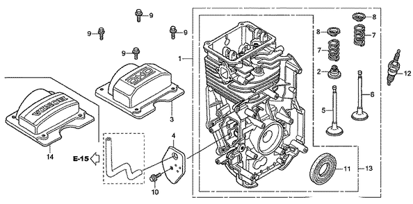 Fig-0 Diagram and Parts List for GC160LA Type QHAJ Honda Engine