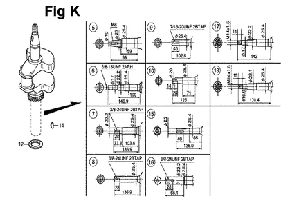 Fig-9 Diagram and Parts List for GXV160UH2 Type N5M Honda Engine